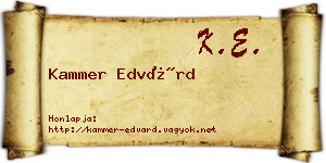 Kammer Edvárd névjegykártya